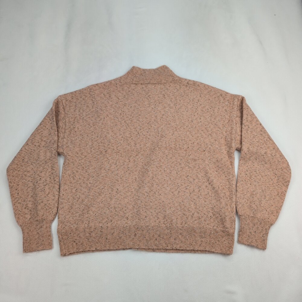 Hem & Thread Button-Accent Mock Neck Speckled Swe… - image 3